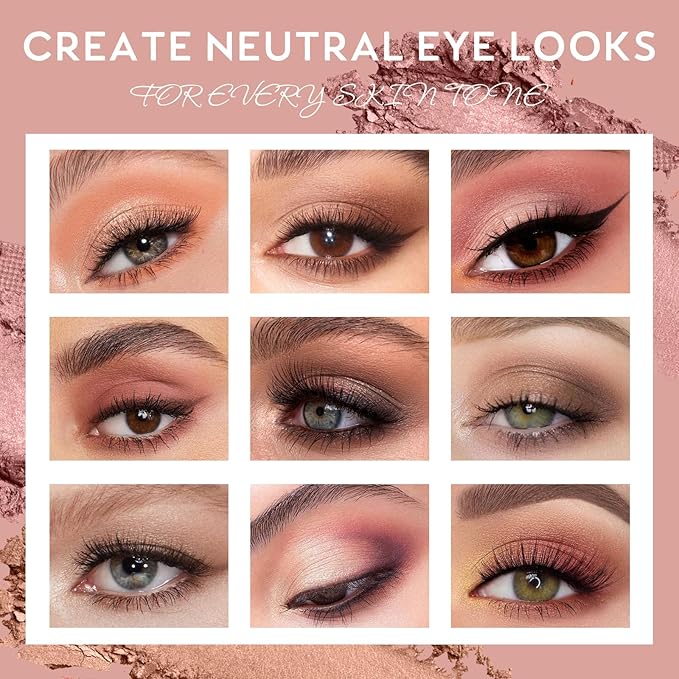 UCANBE Neutral Matte Eyeshadow Palette, 15 Colors Nude Taupe Rose Brown Eye Makeup Pallet, Natural Warm Tone High Pigmented Blendable & Buildable Sombras De Ojos Gift Kit-Velvo Beauty