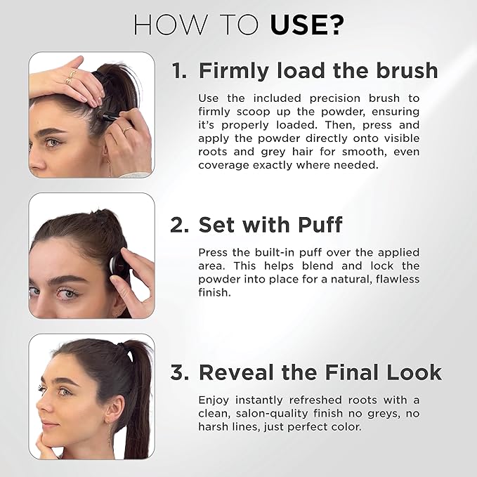 THICK FIBER Root Touch Up Powder - Water & Sweat Resistant Hair Loss Concealer Set for Thinning Hair Women, Includes Brush (Dark Brown)-Velvo Beauty