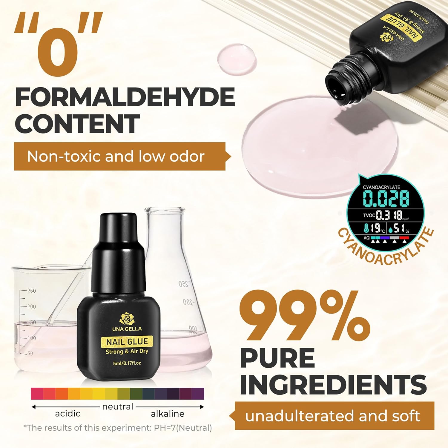 UNA GELLA Quick Drying Super Nail Glue for Press On Nails, Acrylic Nails & Nail Tips No Lamp Need Press On Nails Glue Drip Use with Opener（5ML） Long Lasting for DIY Nail Art-Velvo Beauty