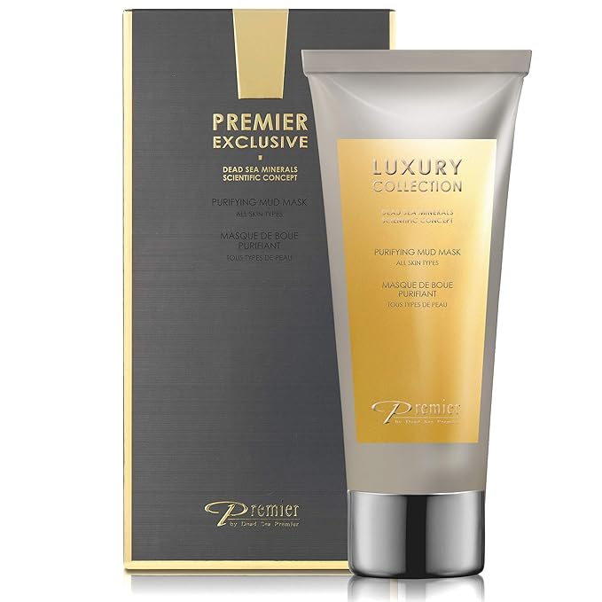 Premier Dead Sea mud mask, anti-aging skin care, pore refining mask, witch hazel, aloe vera gel, minerals, nutrients & antioxidants black face mask for body & facial mask skin care 4.4FL.oz-Velvo Beauty