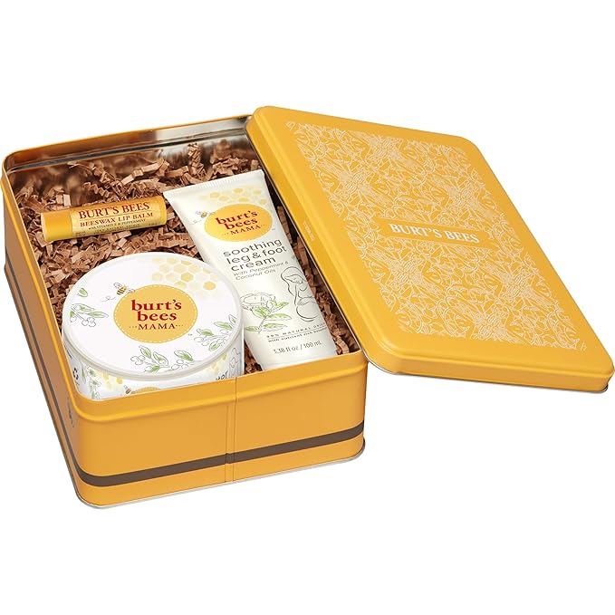 Burt's Bees Pregnancy Essentials Gifts Set, 3 Giftable Baby Shower Products & Must Have Baby Registry Items, Nourishing Skincare - Mama Belly Butter, Original Lip Balm, Leg & Foot Cream-Velvo Beauty