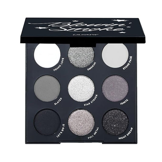 ColourPop Blowin' Smoke Eyeshadow Palette - Silver Eyeshadow and Smokey Eye Eyeshadow Palette with Metallic and Matte Finishes - High-Pigment Eye Makeup with a Long-Wearing Formula (0.3 oz)-Velvo Beauty