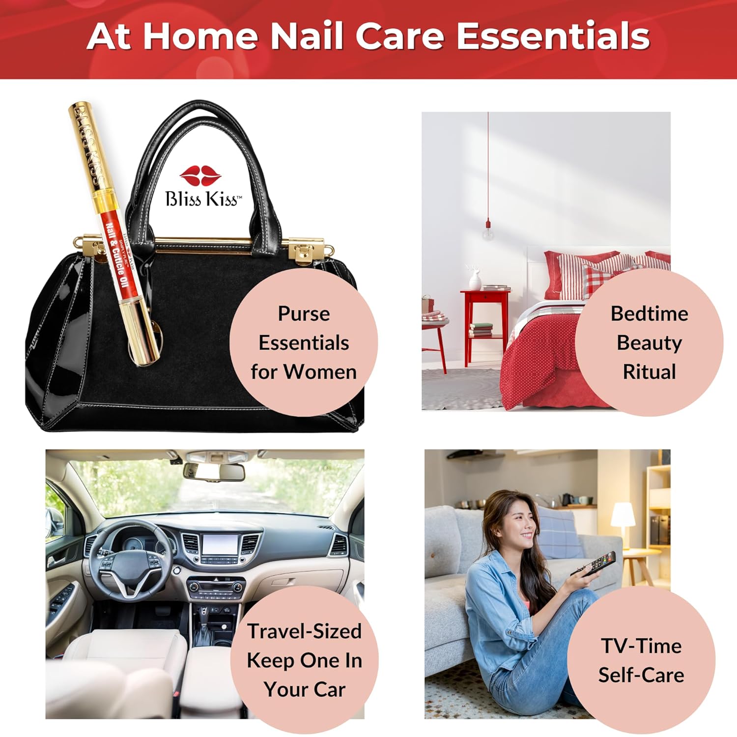 Bliss Kiss | 1 Fragrance Free | Nail Oil Cuticle Pen w/Vitamin E & Jojoba⏤Nail Strengthener Nail Growth Serum for Brittle Peeling Breaking Thin Nails-Velvo Beauty