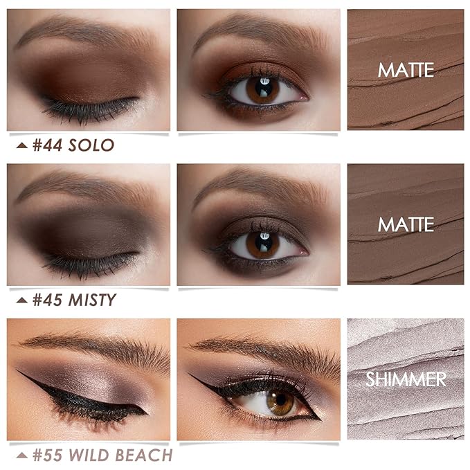 FOCALLURE 3PCS Cream Eyeshadow Stick Sets,Matte and Shimmer Eye Brightener, High Pigmented Crease-proof Pencil,Long Lasting Eye Shadow Highlighter Makeup,Silver Mocha-Velvo Beauty