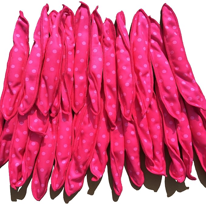 Aimin Soft Satin Sponge Overnight Curlers for Heatless, Long Hair Curls (20 pcs, pink)-Velvo Beauty