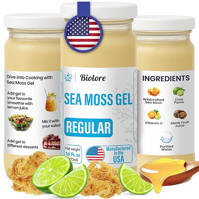 Sea Moss Gel - Lime 16oz, Wildcrafted Irish Seamoss with Essential Vitamins & Trace Minerals, Vegan Superfood Made in USA-Velvo Beauty