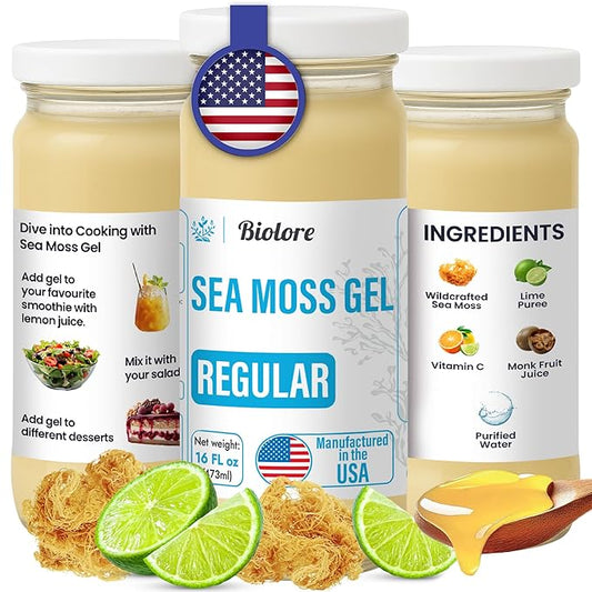 Sea Moss Gel - Lime 16oz, Wildcrafted Irish Seamoss with Essential Vitamins & Trace Minerals, Vegan Superfood Made in USA-Velvo Beauty