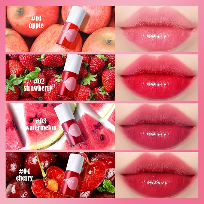 Lip Tint Stain Set, Korean Water Tint Lightweight Non-sticky, Waterproof Long Lasting Liquid Blush & Lip Stain, Transfer-Proof, Matte Finish Lip Color Makeup (fruit farm)-Velvo Beauty