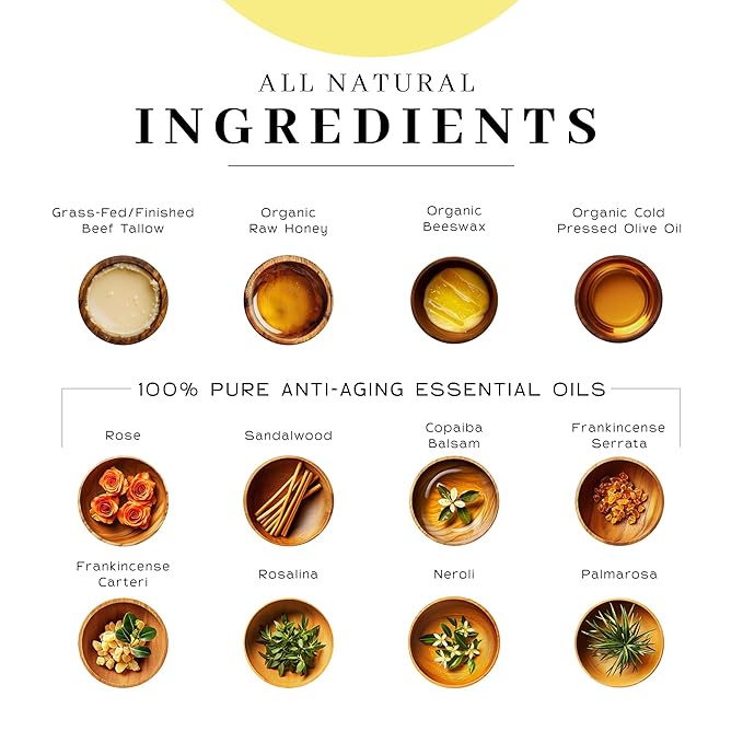 Vanman's - Tallow and Honey Balm Jumbo - Tallow Face Moisturizer with Pure Grass-Fed/Finished Beef Tallow for Skin and Essential Oils, Organic Raw Honey and Beeswax, Cold Pressed Olive Oil - 6 oz-Velvo Beauty