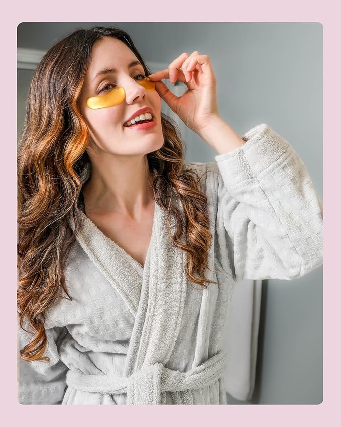 Revitalize Your Skin with 24K Gold Eye Mask - Reduce Puffy Eyes, Dark Circles, Wrinkles, and Fine Lines - 15 Pairs of Refreshing Eye Gels-Velvo Beauty