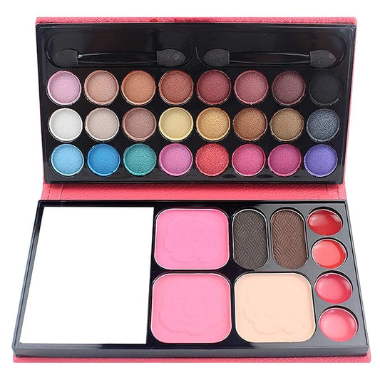 Cosmetic Make up Palette Set Kit, 24 Colors Eyeshadow/Lip Glosses/Eyebrow Powder/Blushers/Pressed Powder/Mirror/Brushes, All-in-One Makeup Gift Set for Teens Girls Beginners Pros-Velvo Beauty