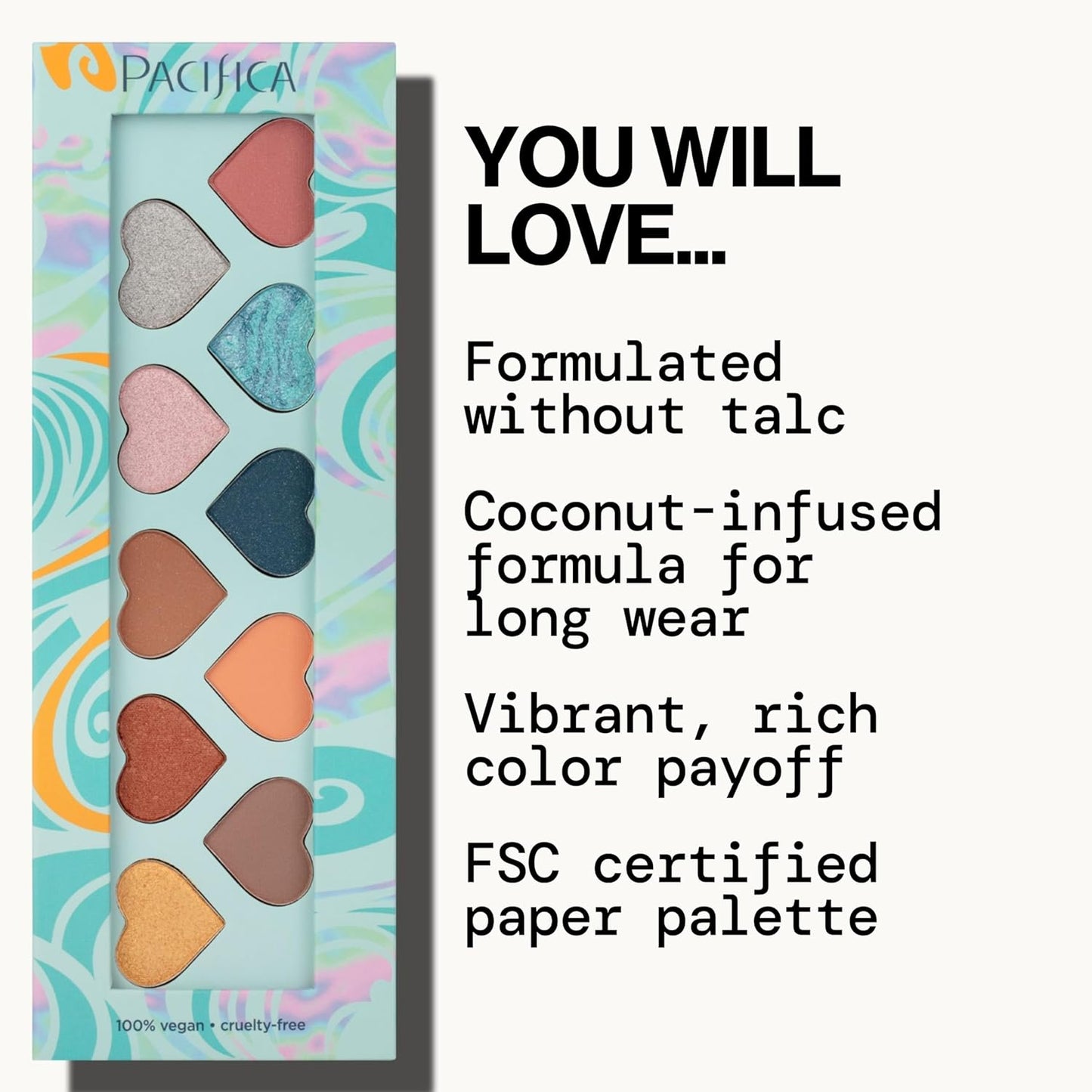 Pacifica Eyeshadow Palette – Malibu Mineral Eyeshadow, Blendable Neutral Shades with Velvet Matte, Shimmer & Metallic, Cocoa Butter Infused, Talc-Free, Vegan & Cruelty-Free, 0.24 oz (10 Shades)-Velvo Beauty