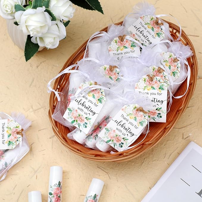 100 Pack Thank You Gifts Lip Balm Bulk Party Supplies Employee Appreciation Gifts for Guests Wedding Bridal Shower Bachelorette Gifts Baby Shower Favors for Coworkers Women Homeless Nurse-Velvo Beauty