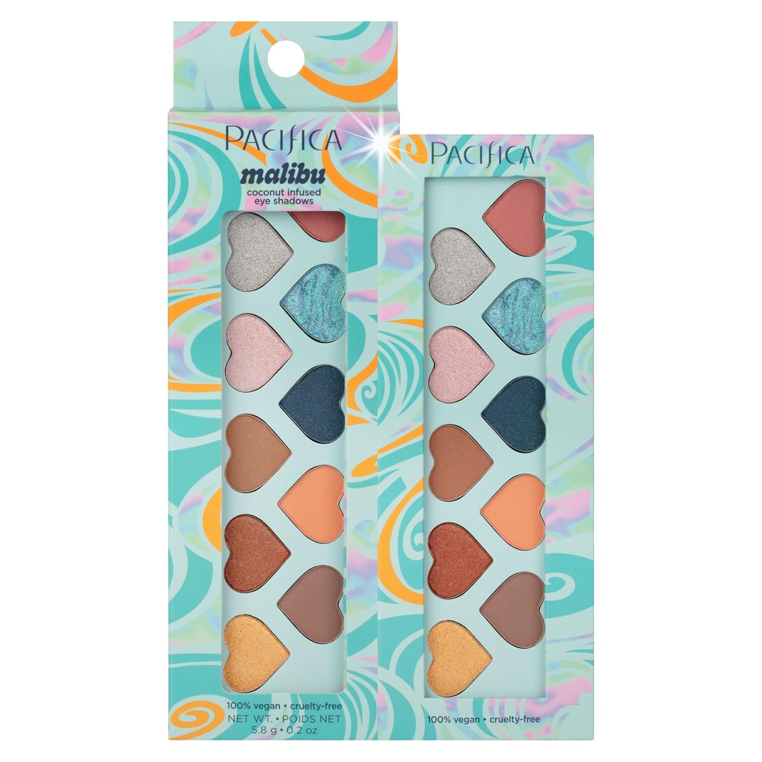 Pacifica Eyeshadow Palette – Malibu Mineral Eyeshadow, Blendable Neutral Shades with Velvet Matte, Shimmer & Metallic, Cocoa Butter Infused, Talc-Free, Vegan & Cruelty-Free, 0.24 oz (10 Shades)-Velvo Beauty