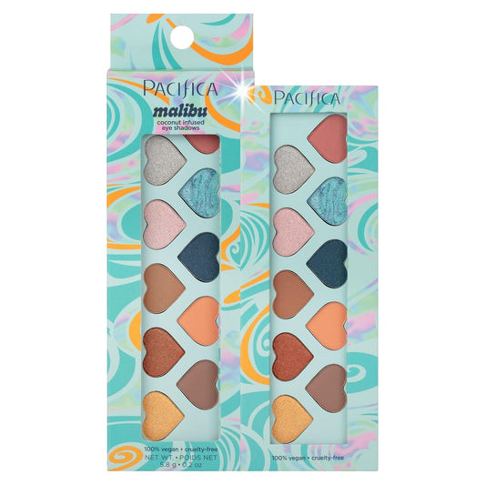 Pacifica Eyeshadow Palette – Malibu Mineral Eyeshadow, Blendable Neutral Shades with Velvet Matte, Shimmer & Metallic, Cocoa Butter Infused, Talc-Free, Vegan & Cruelty-Free, 0.24 oz (10 Shades)-Velvo Beauty