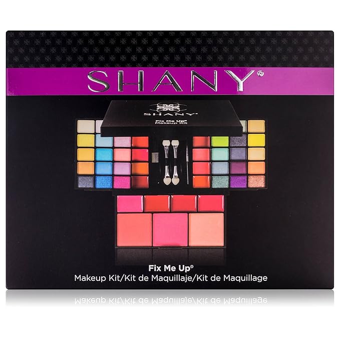 SHANY 'Fix Me Up' Makeup Kit - Compact Travel Makeup Portable Giftable Adult and Teen Makeup Set Eye Shadows, Lip Colors, Blushes, and Applicators-Velvo Beauty