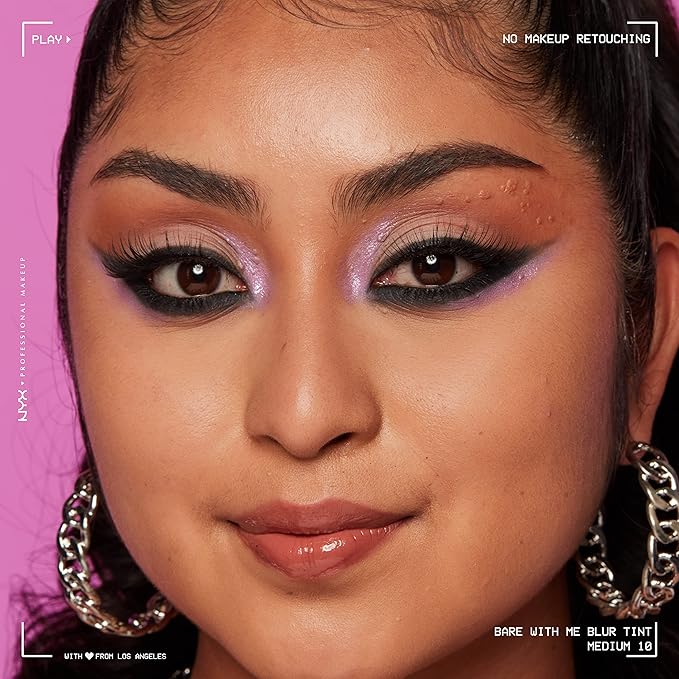 NYX PROFESSIONAL MAKEUP Bare With Me Blur Skin Tint Foundation Make Up with Matcha, Glycerin & Niacinamide - Medium-Velvo Beauty