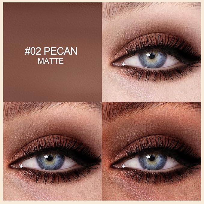 Erinde Waterproof Eyeshadow Stick, Cream Eye Shadow Stick, Long-Lasting, Crease-Proof, Cream to Powder Buildable & Blendable Eye Shadow Pencils Crayon, Vegan & Cruelty-Free, 02 Pecan-Velvo Beauty