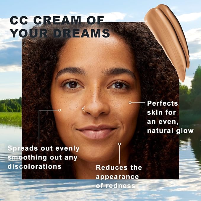 Lumene Color Correcting CC Cream - Lightweight Foundation - Medium Coverage - Redness Reducing Face Makeup for Glowing Complexion - Vegan Formula + Suitable for All Skin Types - Deep Tan (1 fl oz)-Velvo Beauty