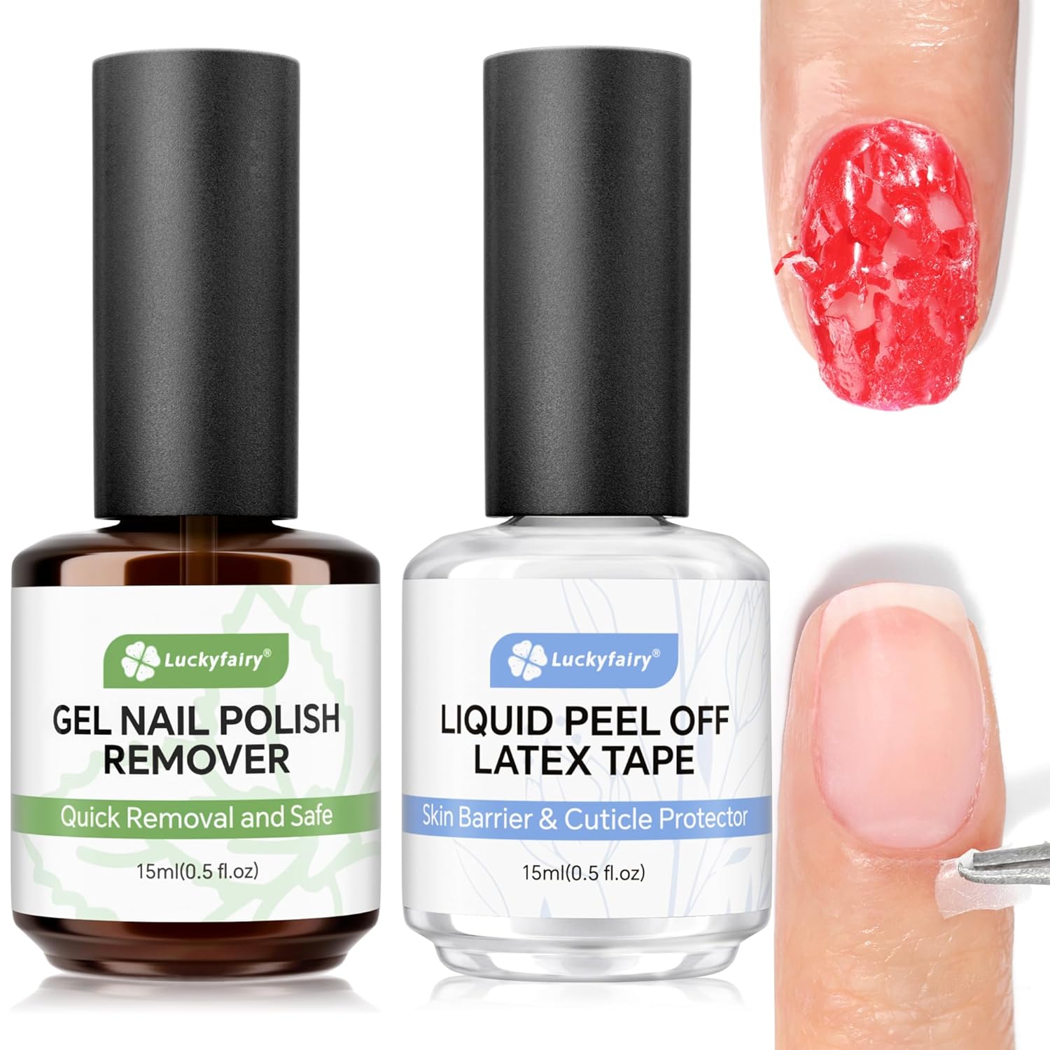 Gel Nail Polish Remover: 15ml Nail Polish Remover with Liquid Latex for Nails Peel off, Fast & Easy Remove Gel Polish in 2-5 Minutes, No Soaking or Wrapping, Cuticle Protectors-Velvo Beauty
