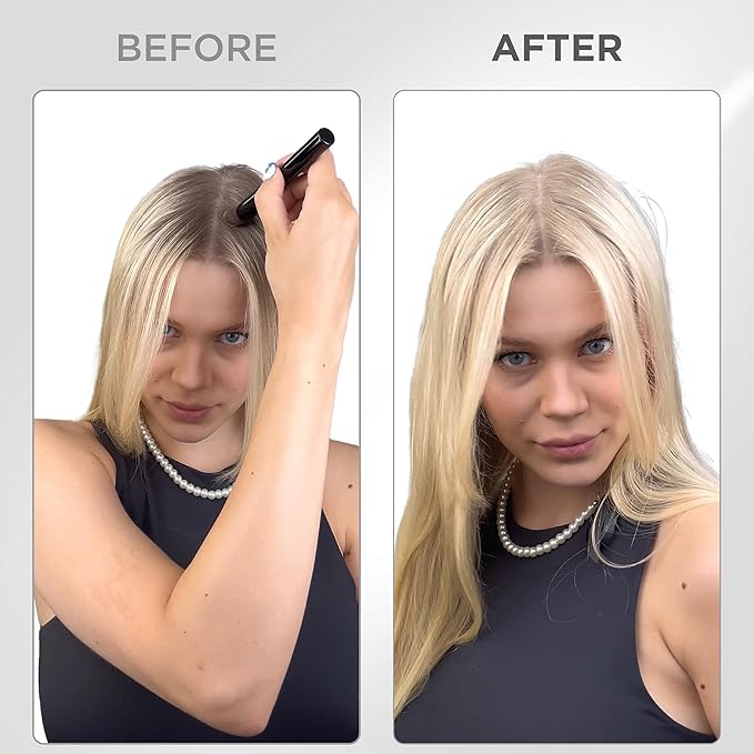 THICK FIBER Root Touch Up Concealer - Hairline Powder for Thinning Hair, Water & Sweat Resistant Hair Loss Cover Up Set with Brush (Light Blonde)-Velvo Beauty