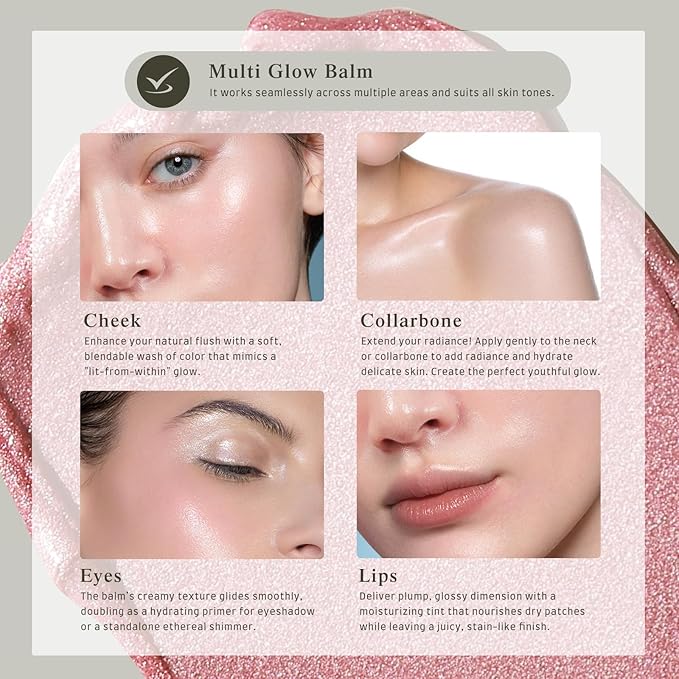 Multi Glow Balm, Cream Blush for Cheeks, Blush Balm Face Makeup, Radiant Finish, Hydrating, Creamy, Lightweight & Blendable Color, Face Makeup, 0.63 Oz-Velvo Beauty