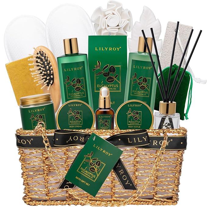 18-Piece Luxury Spa Gift Basket Set for Fathers Day Bath & Body Care Kit for Women & Men Perfect Gift for Christmas Mother's Day Birthday with Shower Gel & More Great for Holidays & Special Occasions-Velvo Beauty