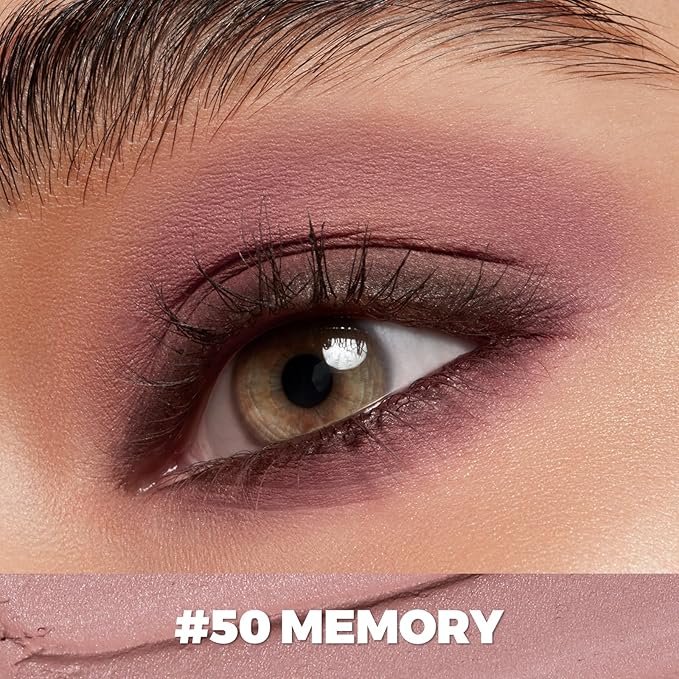 FOCALLURE Shimmer and Matte Cream Eyeshadow Stick,Smooth Brilliant Eye Brightener Pencil for Women,Long Lasting Waterproof Eye Shadow and Liners Makeup,#50 Memory-Velvo Beauty