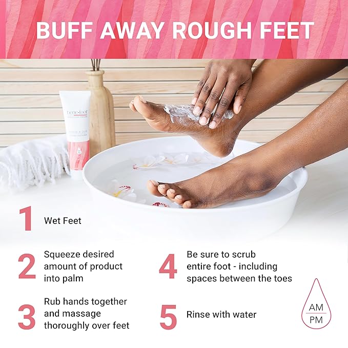 Benefeet Scrub-A-Dub Cooling Foot Scrub - Exfoliates + Refreshes Dry + Dull Skin, Get Smoother Skin from Heel to Toe, Made w/Vitamin E, Apple Cider Vinegar, Walnut Shell + Apricot Seed, 4 oz (3 Pack)-Velvo Beauty