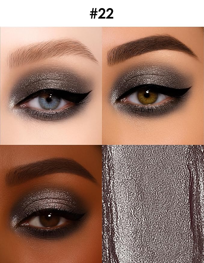 Erinde Shimmer Cream Eyeshadow Stick, Long Lasting Metallic Eye Shadow Sticks, Waterproof Creamy Glitter Eyeshadow Pencil, High Pigmented Blendable Neutral Eye Makeup, 22 Dark Taupe Shimmer-Velvo Beauty