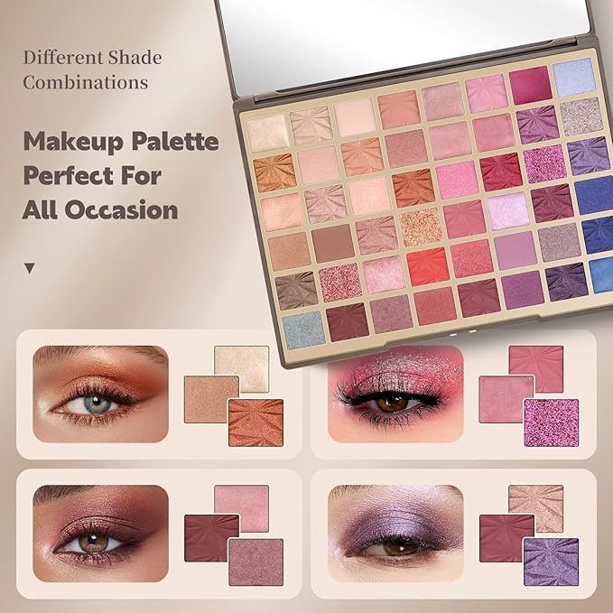 Color Nymph Artistry Palette, Multichrome Makeup Palettes For Face High Pigmented Eyeshadow with Matte Shimmer & Cream Eye Shadows Easy Makeup Blending Palette For Daily Stage Versatile Make Up Looks-Velvo Beauty