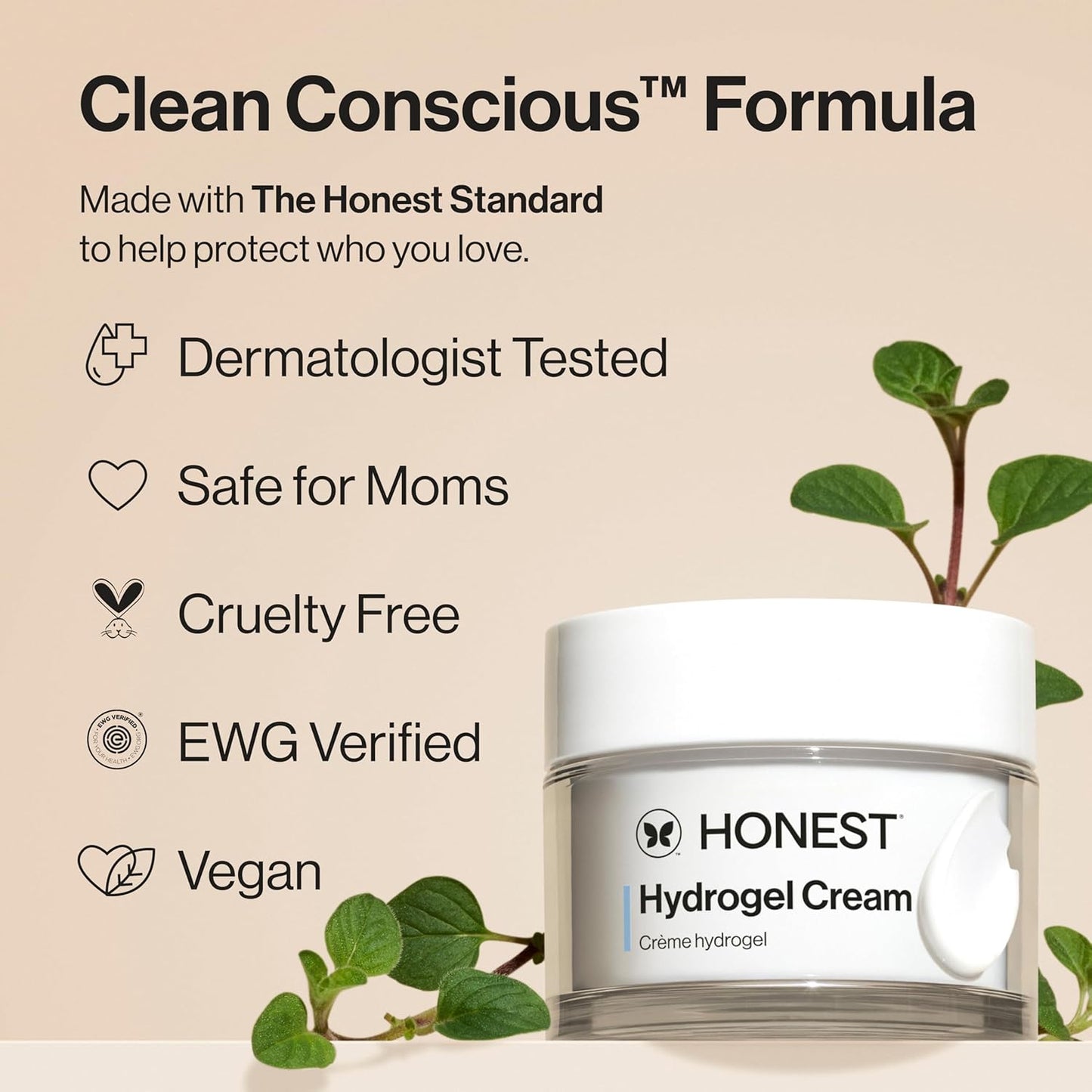 Honest Beauty Mini Hydrogel Cream with Hyaluronic Acid | Lightweight, Moisturizing Water Cream | Gentle for Sensitive Skin, Fragrance Free, Vegan | Travel Size, .57 fl oz-Velvo Beauty