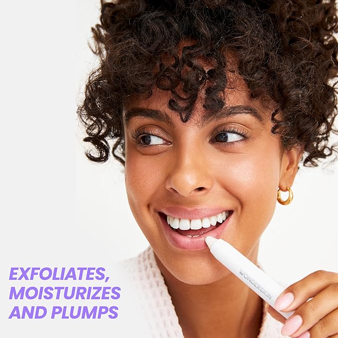 Wonderskin 3-in-1 Lip Scrub Exfoliator & Moisturizer, Lip Exfoliator Scrub, Lip Therapy, Hydrating Lip Balm for Soft, Nourished, Flake-Free Lips with One-Step Prep, 0.10oz-Velvo Beauty