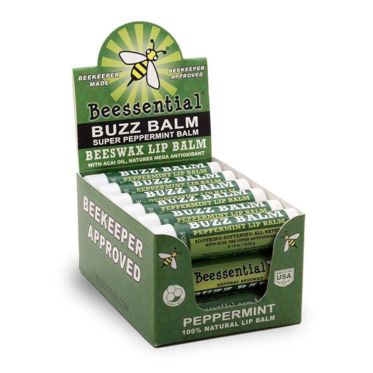 Beessential Natural Bulk Lip Balm, Peppermint, 18 Pack | For Men, Women, and Children. Great for Gifts, Showers, & More-Velvo Beauty