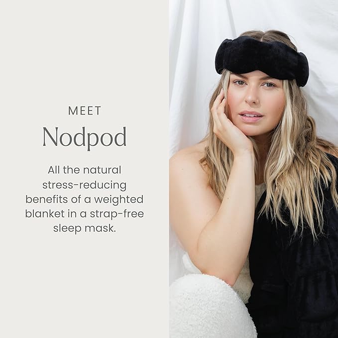 Nodpod Gentle Pressure Sleep Mask | Patented Light Blocking Design for Sleeping, Traveling & Relaxation - Black Onyx-Velvo Beauty