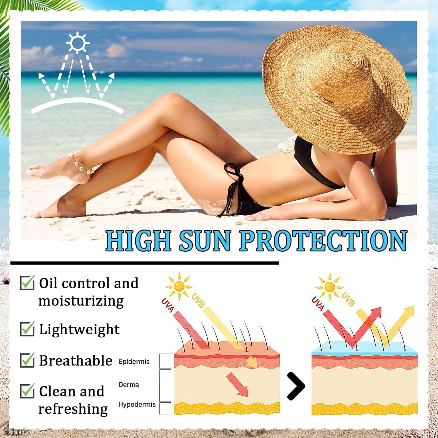 Mineral Face Sunscreen Setting Powder,Lasting Oil Control Lightweight Powder Sunscreen with SPF50+,Loose Waterproof Brush on Sun Screen Makeup for All Skin Types-Velvo Beauty