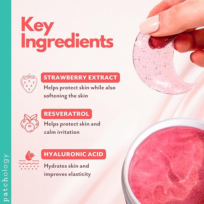 Patchology Serve Chilled Rosé Eye Gels - Eye Patches for Puffy eyes & Dark Circles, Gel Eye Patches, Under Eye Mask w/Hyaluronic Acid, Eye Treatment Products & Mini Beauty Products (15 Pairs/Jar)-Velvo Beauty