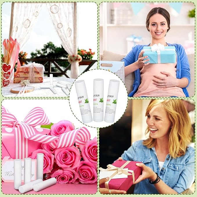 Demissle 150 Pcs Unlabeled Lip Balm Bulk Chapped Stick Blank Mini Lip Balm Gifts Moisturizing Lip Balms Favors for Women Homeless Wedding Bridal Shower Favors Baby Shower Guests Favors(Mint)-Velvo Beauty