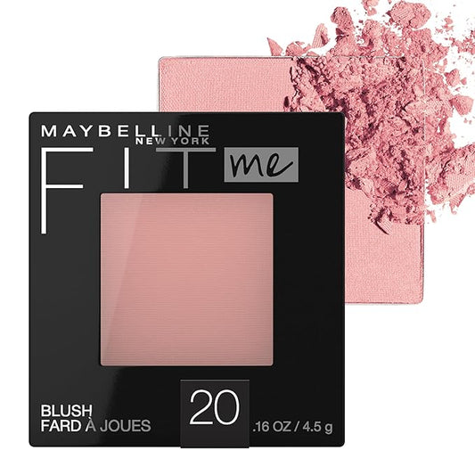 Maybelline Fit Me Powder Blush, Lightweight, Smooth, Blendable, Long-lasting All-Day Face Enhancing Makeup Color, Mauve, 1 Count-Velvo Beauty