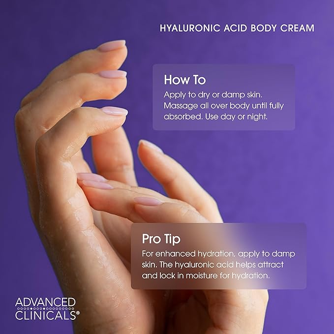 Advanced Clinicals Hyaluronic Acid Body Lotion & Face Moisturizer W/Vitamin E | Hydrating Firming Lotion Minimizes Look Of Wrinkles, Stretch Marks, & Crepey & Dry Skin | Skin Care Products, 16 Oz-Velvo Beauty