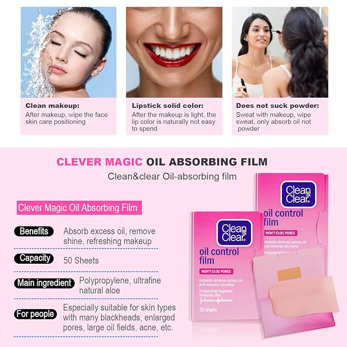 Oil Control Film Replacment for Clean & Clear Oil-absorbing Sheets,3 Pack (Grapefruit Fragrance) Oil Blotting Sheets For Face,Makeup Friendly High-performance Handy Face Blotting Paper for Oily Skin-Velvo Beauty