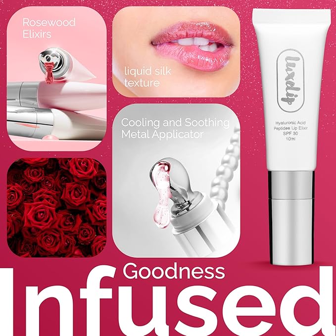 Tinted Lip Balm Elixir for OIder Women, Hydrating Vegan Lip Care with Sheer Color & Moisturizing Glow – Non-Sticky Nourishing, Lip Plumping Treatment for Soft, Smooth Lips (Rosewood 10ml)-Velvo Beauty