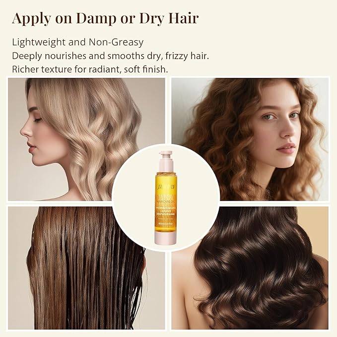 Leave-In Hair Oil with Frankincense & Lavender – Natural Essential Oil Aroma, Deep Nourishment & Frizz Control for Dry, Damaged Hair – Lightweight No-Rinse Oil, 3.4 fl oz (100ml)-Velvo Beauty