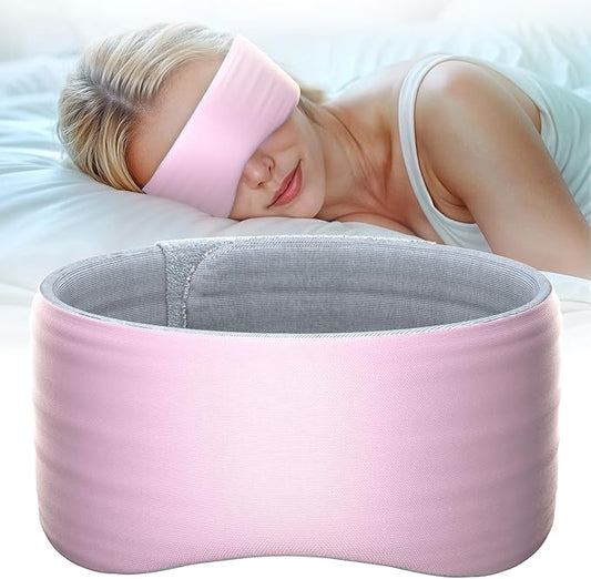 Sleep Mask, Eye Mask for Sleeping, Upgrade Ultra-Soft Blackout Eye Cover for Women Men, Wider Adjustable Strap for Side Sleeper, Travel, Nap, Yoga, Relief Eye, Pink-Velvo Beauty