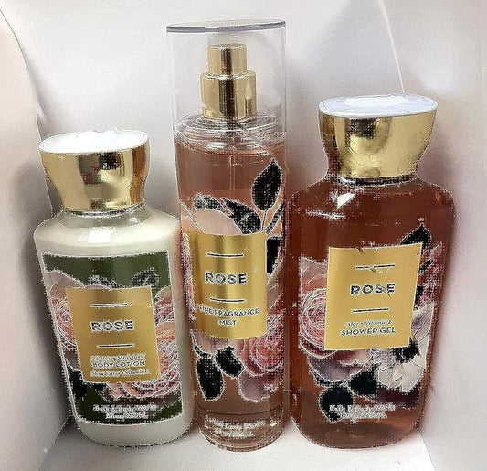 Bath and Body Works - Rose - Shower Gel, Body Lotion, & Fine Fragrance Mist Daily Trio Summer 2018-Velvo Beauty
