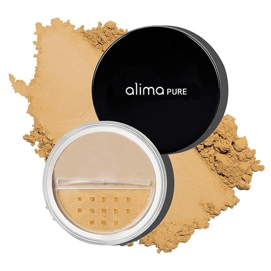 Alima Pure Matte Foundation Loose Mineral Powder Foundation Makeup, Loose Powder Makeup Oil Free Talc Free Powder, Natural Makeup Mineral Foundation Full Coverage Natural Foundation Powder .15 oz/4.5-Velvo Beauty