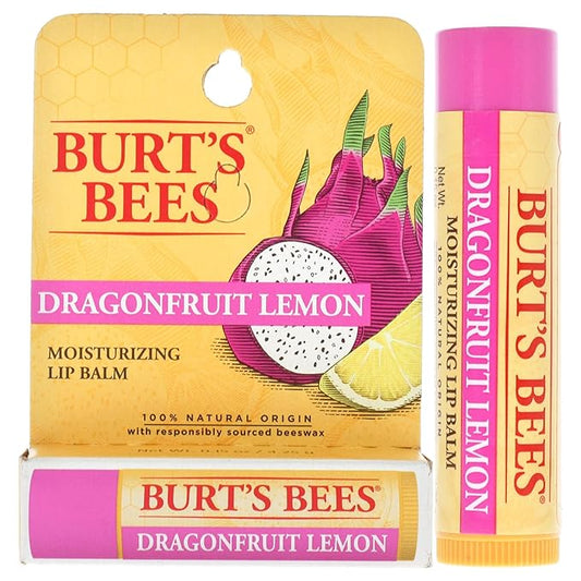 Burts Bees Dragonfruit Lemon Moisturizing Lip Balm Unisex 0.15 oz (I0115832)-Velvo Beauty