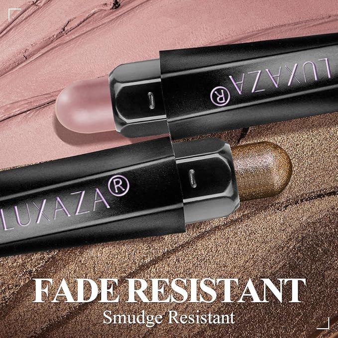 Neutral Eyeshadow Stick Makeup 6PCS Set, Brown Nude Metallic Shimmer Matte Cream Eye Shadow Palette Eyeliner Brightener Pencil Crayon - BROWN CANYON-Velvo Beauty