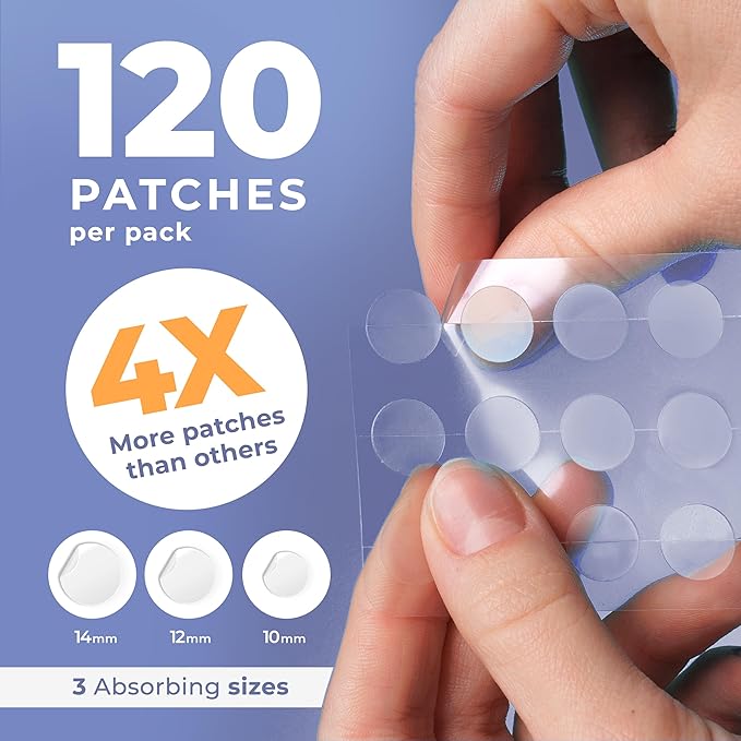Salicylic Pimple Patches (120 Pack), Salicylic Acid Acne Patches with Tea Tree Oil - Zit Patch and Pimple Stickers for Face for Skin Care - Salicylic Acid Acne Dots (Packaging May Vary)-Velvo Beauty