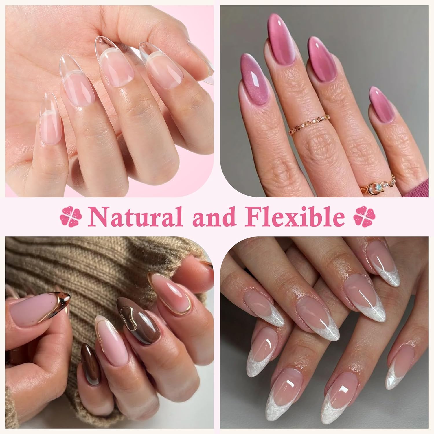 Almond Nail Tips: 240pcs Pointed Almond Soft Gel Nail Tips, Pre-shape Short Nails, Half Matte Full Cover Clear Acrylic Fake Press On Nails for Nail Extension Home Nail Art 12 Sizes Gelly Tips-Velvo Beauty
